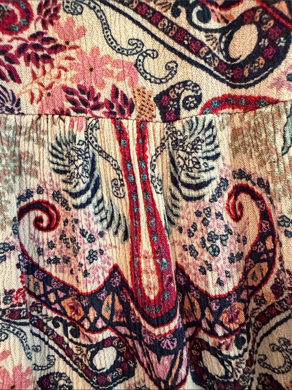 Knox Rose Paisley V-Neck Dress — Pink & Blue - Picture 4 of 4
